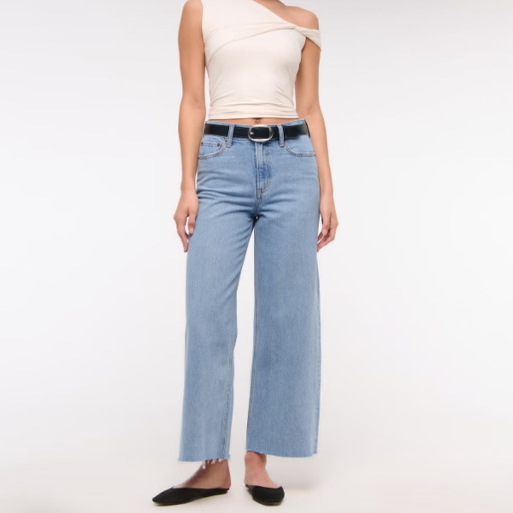 Abercrombie The Crop Wide Leg High Rise Curve Love